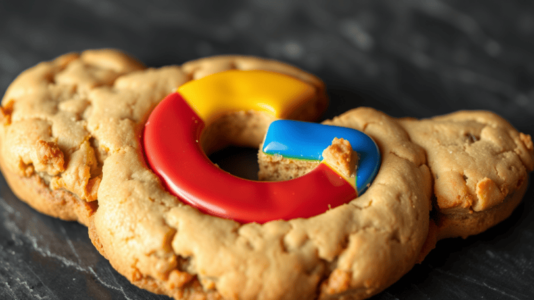 Colorful icing on a circular cookie